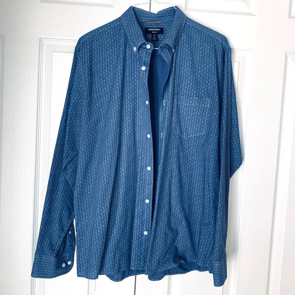 NORDSTROM 2 Mens Button Down Long Sleeve Shirt Sz XL Trim Fit - Picture 2 of 10